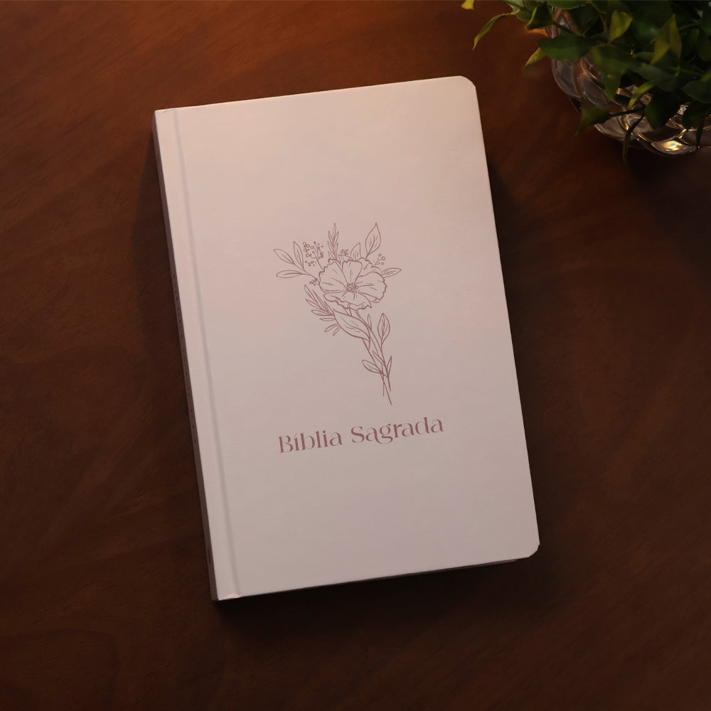 Kit Bíblia Sagrada Flor | NVI | Letra Normal | Capa Dura + Bloco de Anotações Flor | Capa Brochura