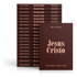 Kit Bíblia Sagrada Jesus Cristo | NVI | Capa Brochura Marrom 100un