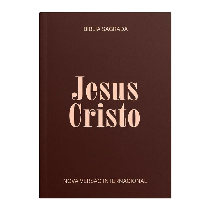 Capa de Bíblia Sagrada Jesus Cristo | NVI | Capa Brochura Marrom — item do Kit Bíblia Sagrada Jesus Cristo | NVI | Capa Brochura Marrom 50un