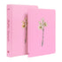 Kit Livro Bloco de Anotações e Bíblia Sagrada Lírios, Capa Brochura, rosa com lírios brancos. — Plenitude
