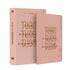 Kit Livro Bloco de Anotações e Bíblia Sagrada Slim Tudo, Capa Brochura, rosa com texto 