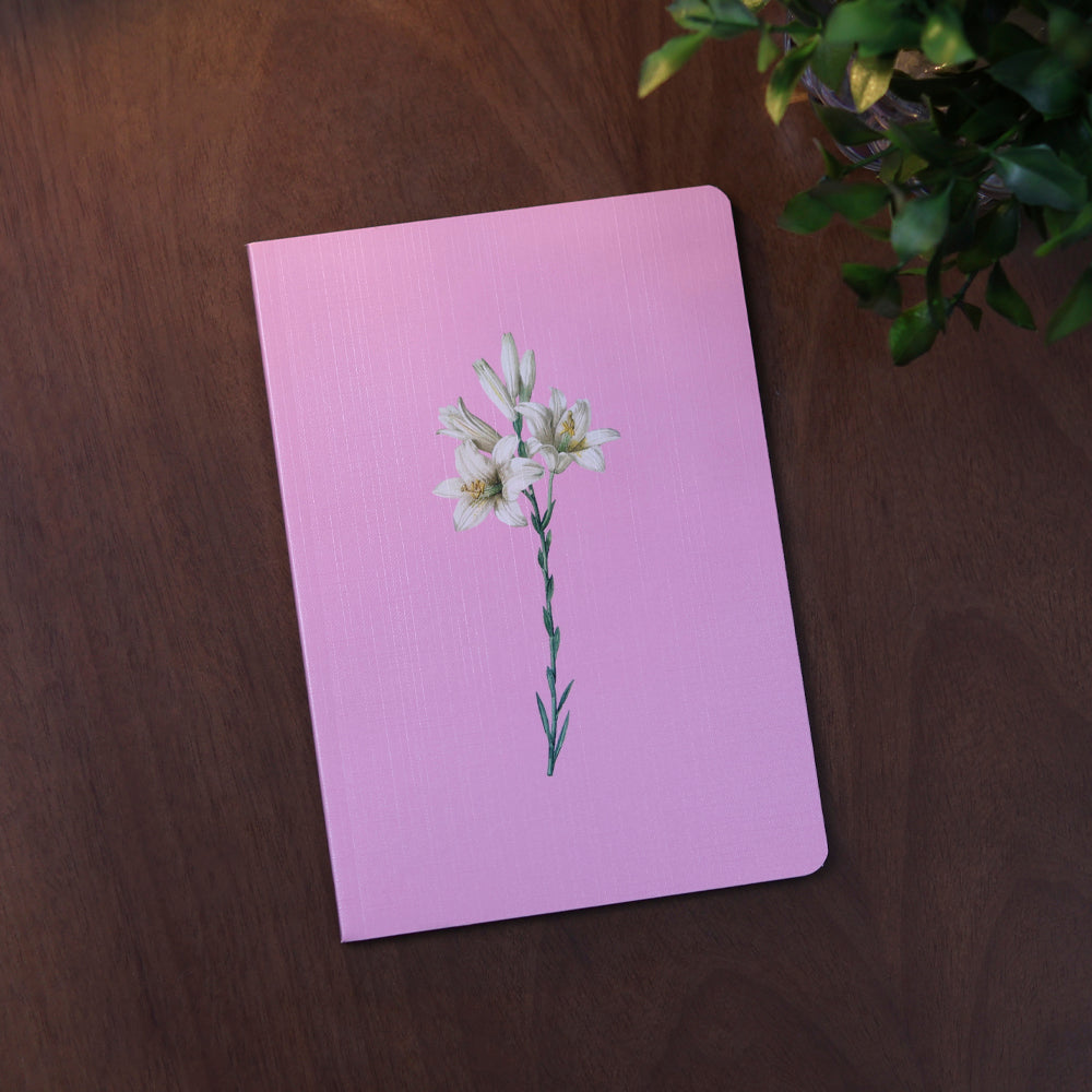 Kit Bloco de Anotações Correnteza + Ele Ressuscitou + Ele Vive + Feminina + Flor Minimalista + Flor + Ide Por Todo Mundo + Lírios Rosa + Lírios + Tudo Crê | Capa Brochura
