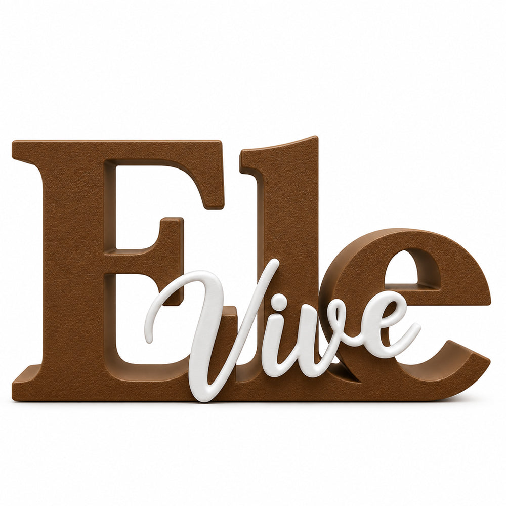Letreiro 3D | Ele Vive Marrom