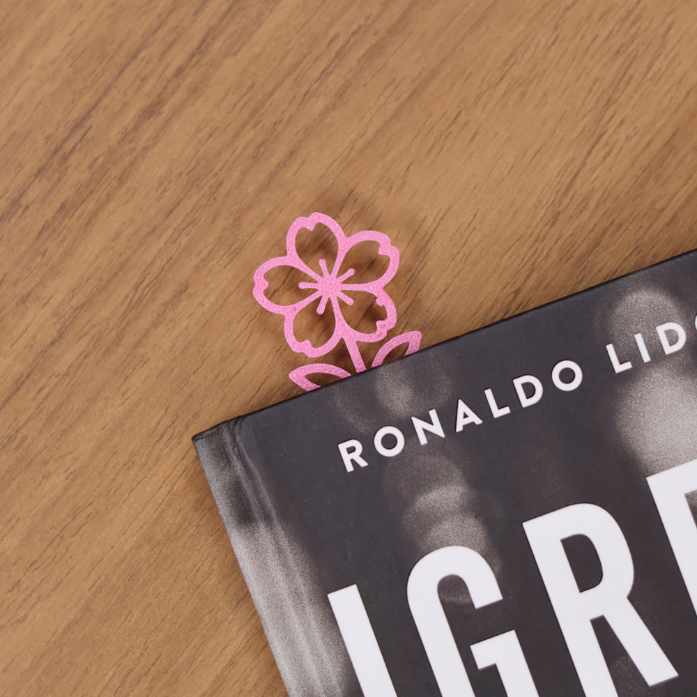 Marca Página 3D | Flor Cerejeira Rosa