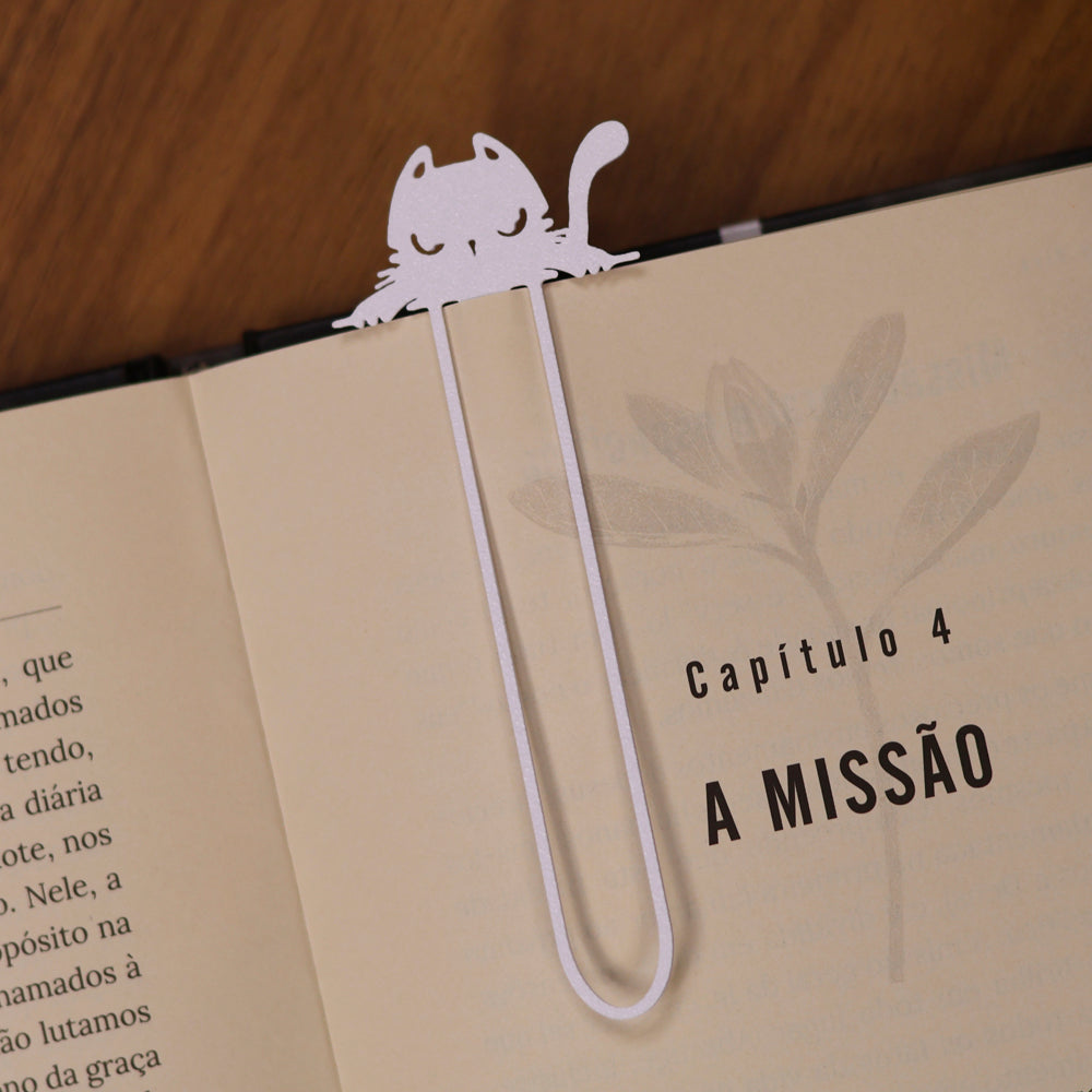 Marca Página 3D | Gato Floco Branco