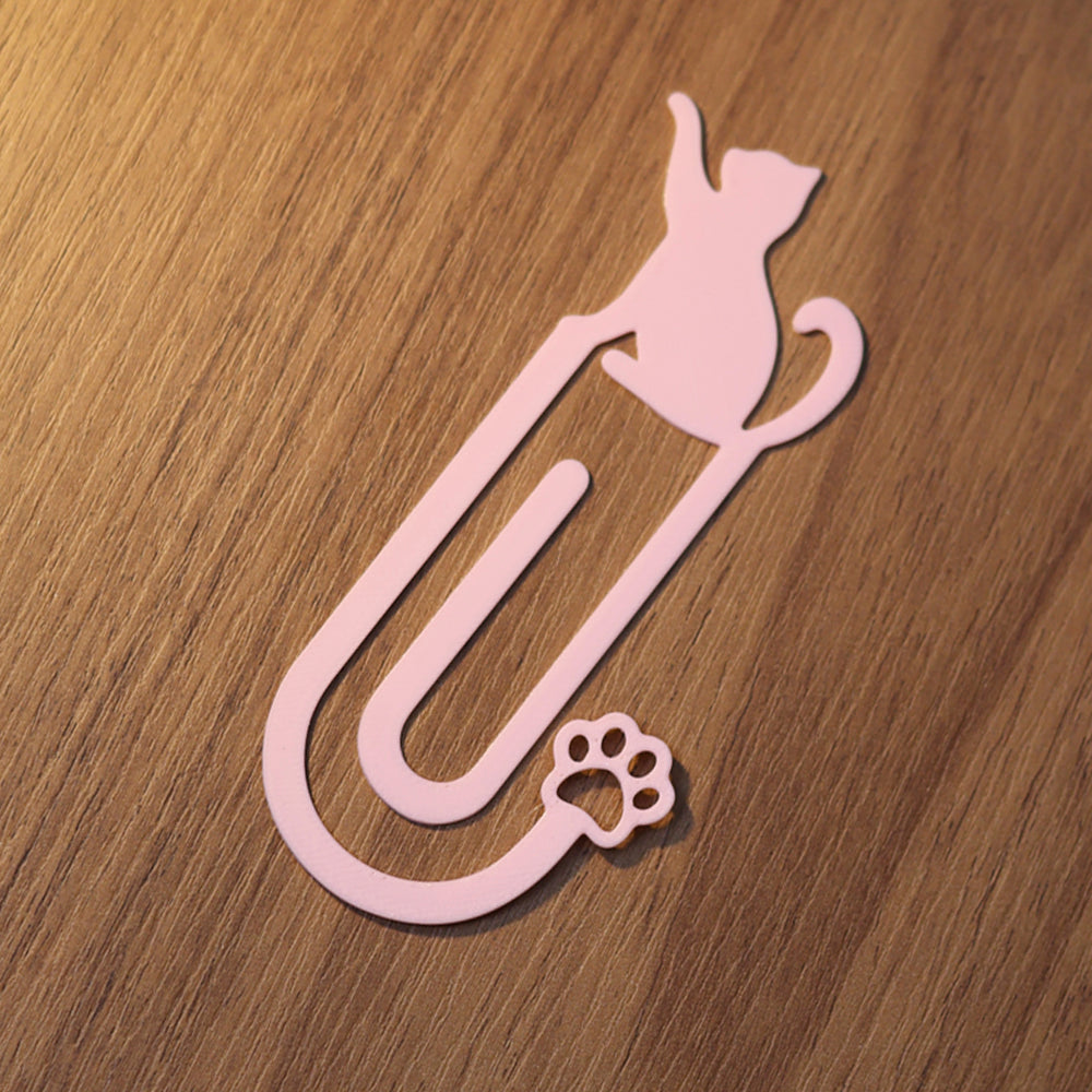 Marca Página 3D | Perfil Gato Rosa