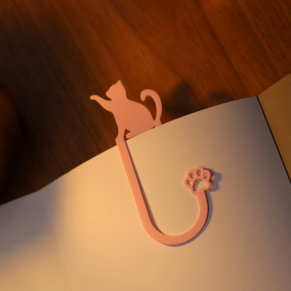 Marca Página 3D | Perfil Gato Rosa