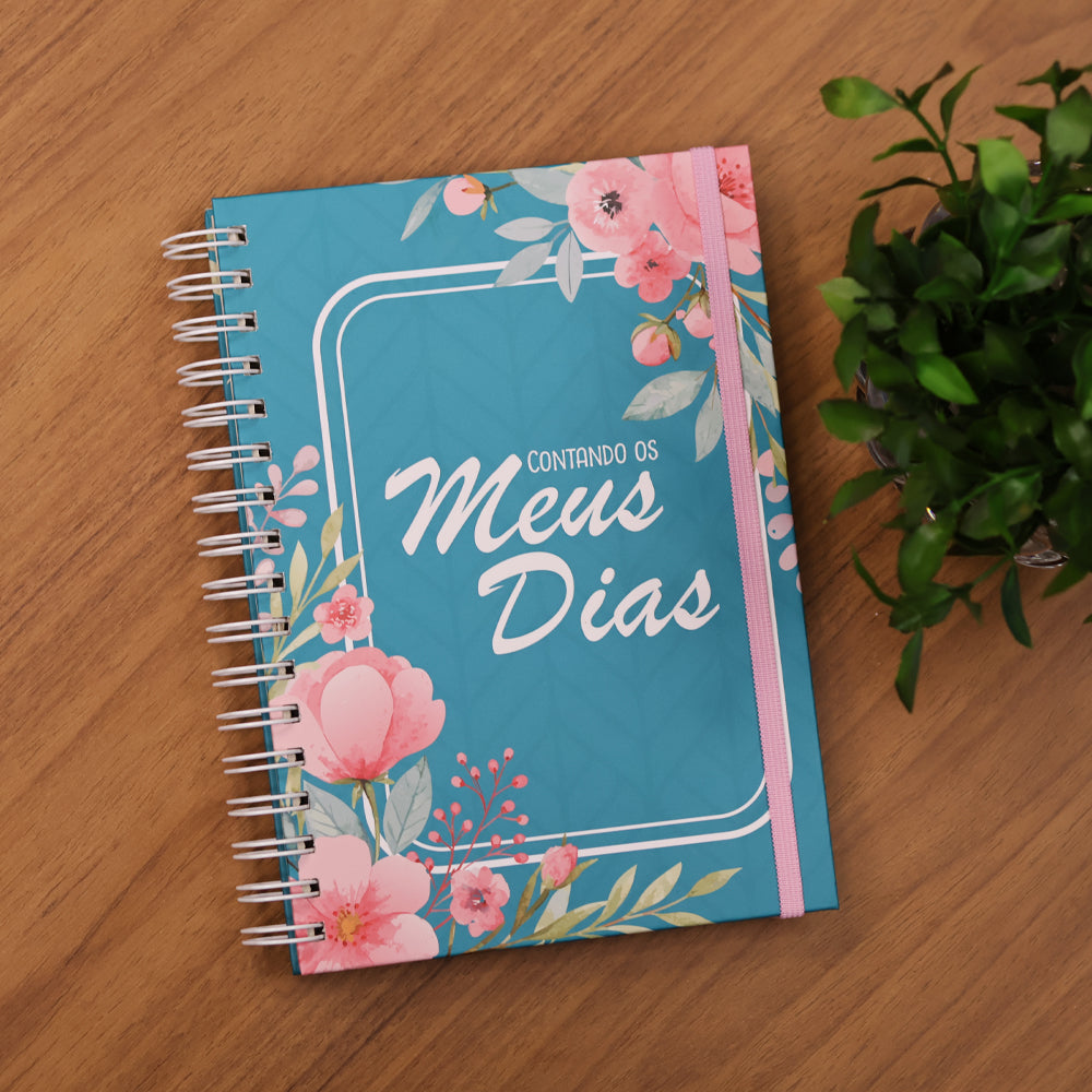 Planner Contando os Meus Dias | Capa Floral Verde